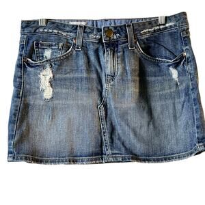 Gap Hayden Denim Mini Skirt Distressed Destructed 4 /‎ 27 (2967)